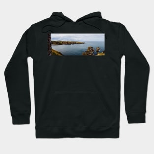 Panorama of the surroundings of Dunnottar castle in Aberdeenshire, Scotland Hoodie